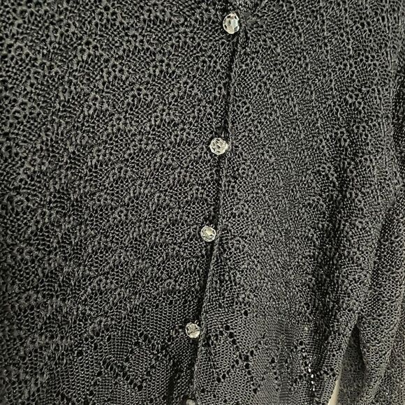Hilary Smith Hand-loomed Black Cardigan L - Picture 5 of 10
